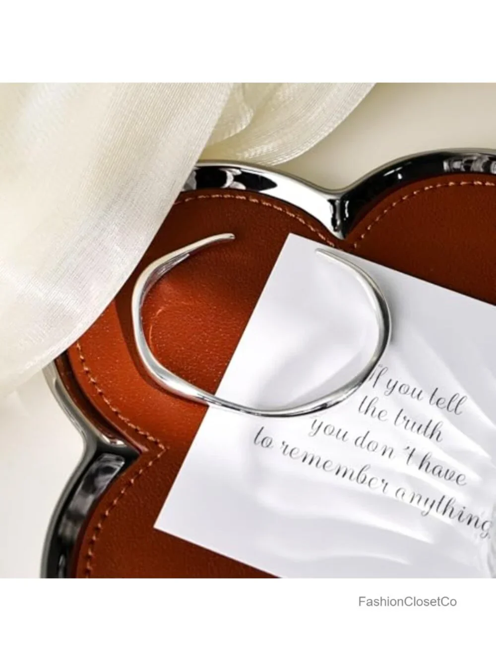 Adjustable Wavy Cuff Bracelet, Silver-Plated, Thin Bangle for Women